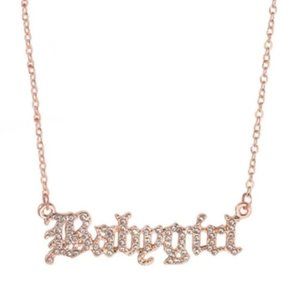 Babygirl rhinestone necklace rosegold